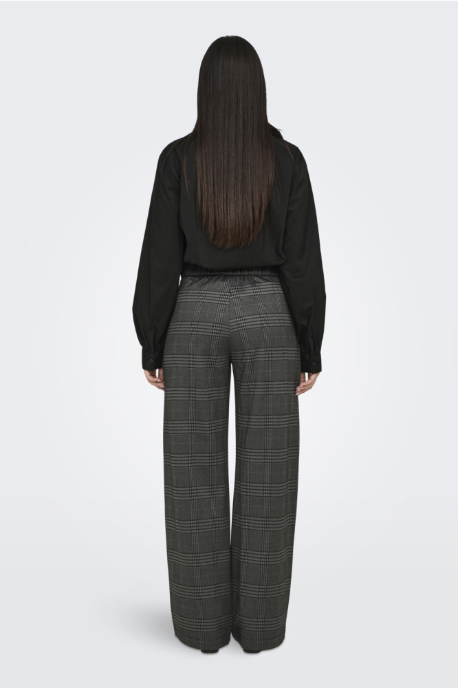 JDYGEGGO MIA LONG CHECK PANT JRS NO 15242797 Granite Grey/DARK CHECK